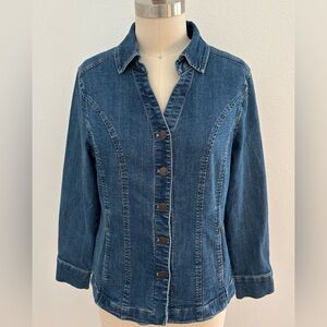 NorthStyle Denim Shirt/Jacket Classic L/S Princess Seamed Button Front M